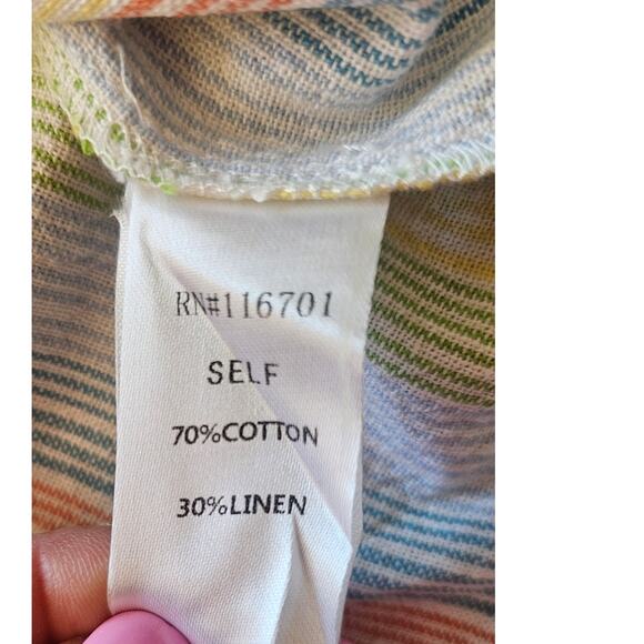 Karlie Top Classic Karlie Tunic, Pastel 70% Cotton, 30% Linen, Sz L. New - Picture 8 of 8